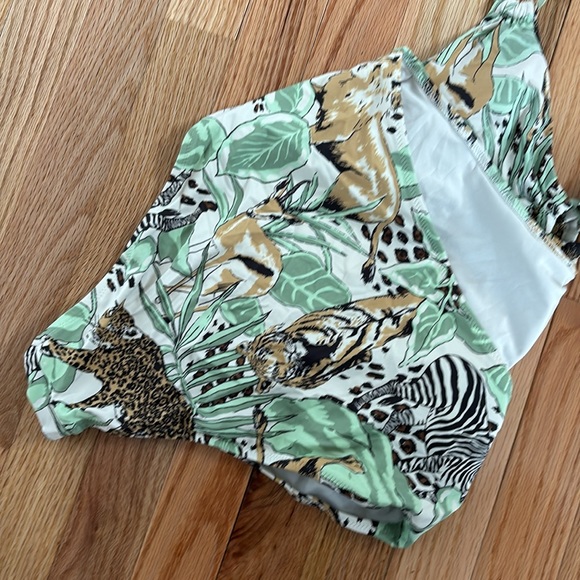 AERIE WOMENS ONE PIECE BATHING SUIT JUNGLE LEOPARD GREEN MEDIUM INCLUDES KIMONO - Picture 8 of 10